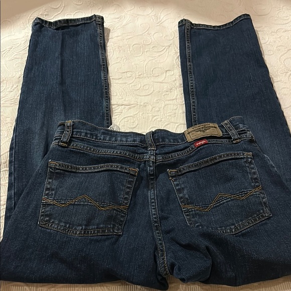 Wrangler Blue Straight Jeans Classic Style - Picture 6 of 7